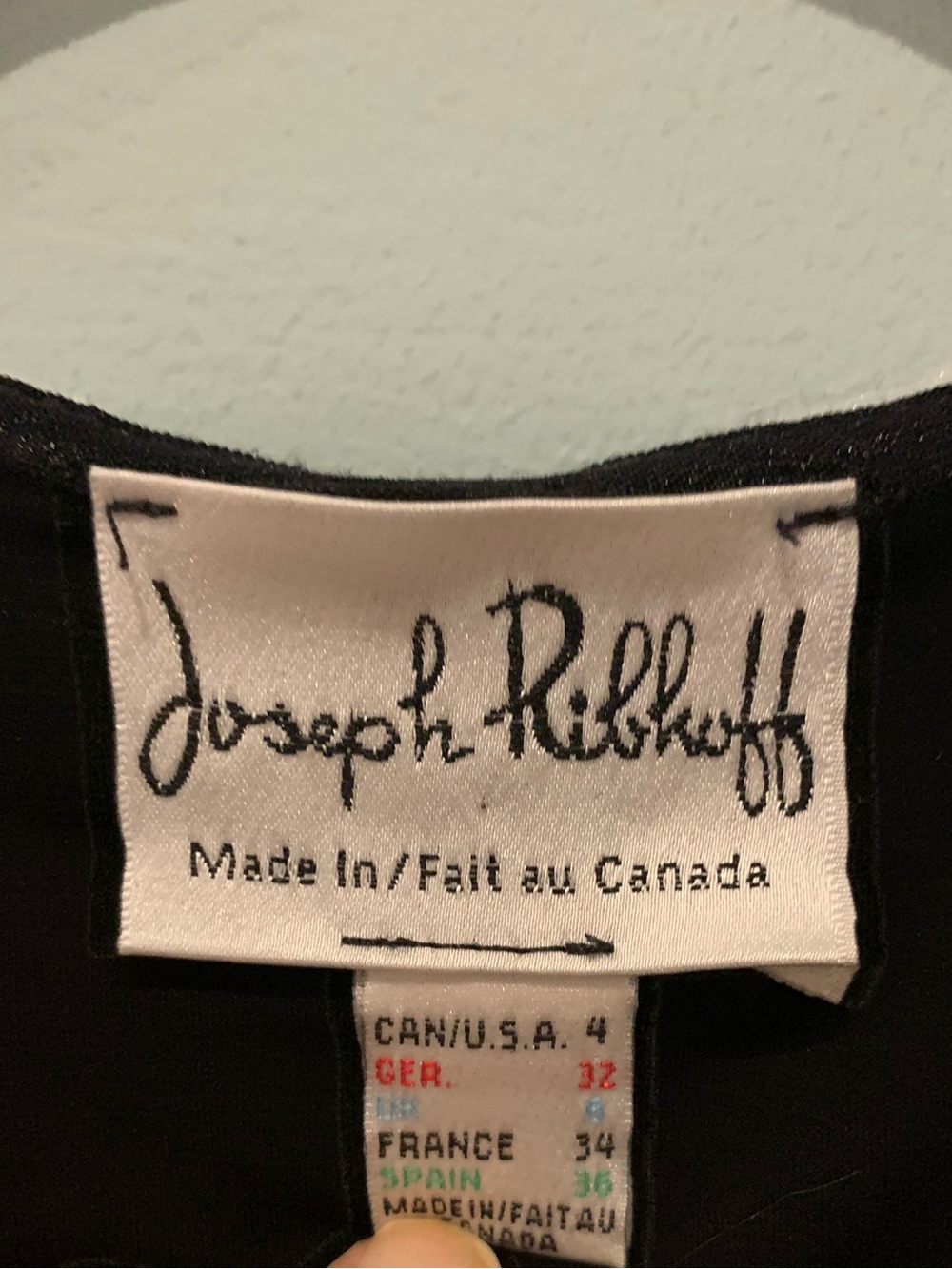 Joseph Ribkoff Black Button-Front Top with White Ruffle Trim - Picture 15 of 16